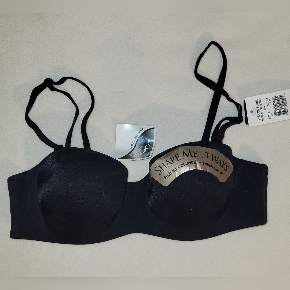 Fashion Forms 3 Way Moldable Enhancement Bra 36A Hidden Underwire Adj Strap